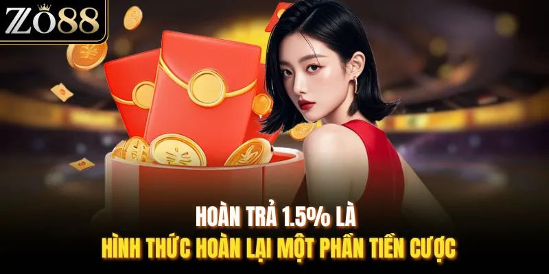 Hoàn trả 1.5% là hình thức hoàn lại một phần tiền cược