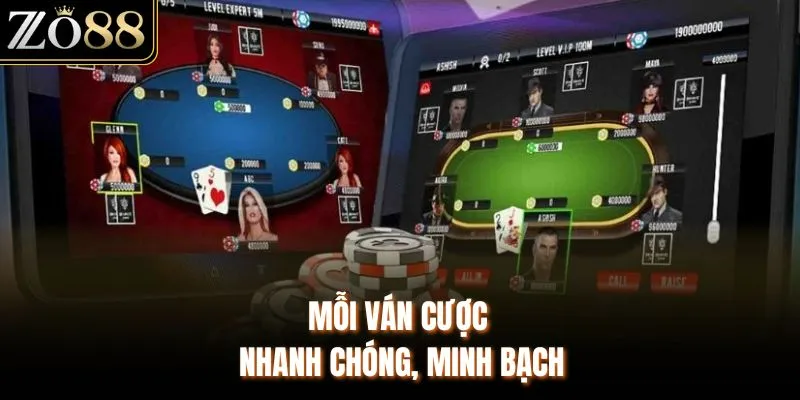 Mỗi ván cược nhanh chóng, minh bạch